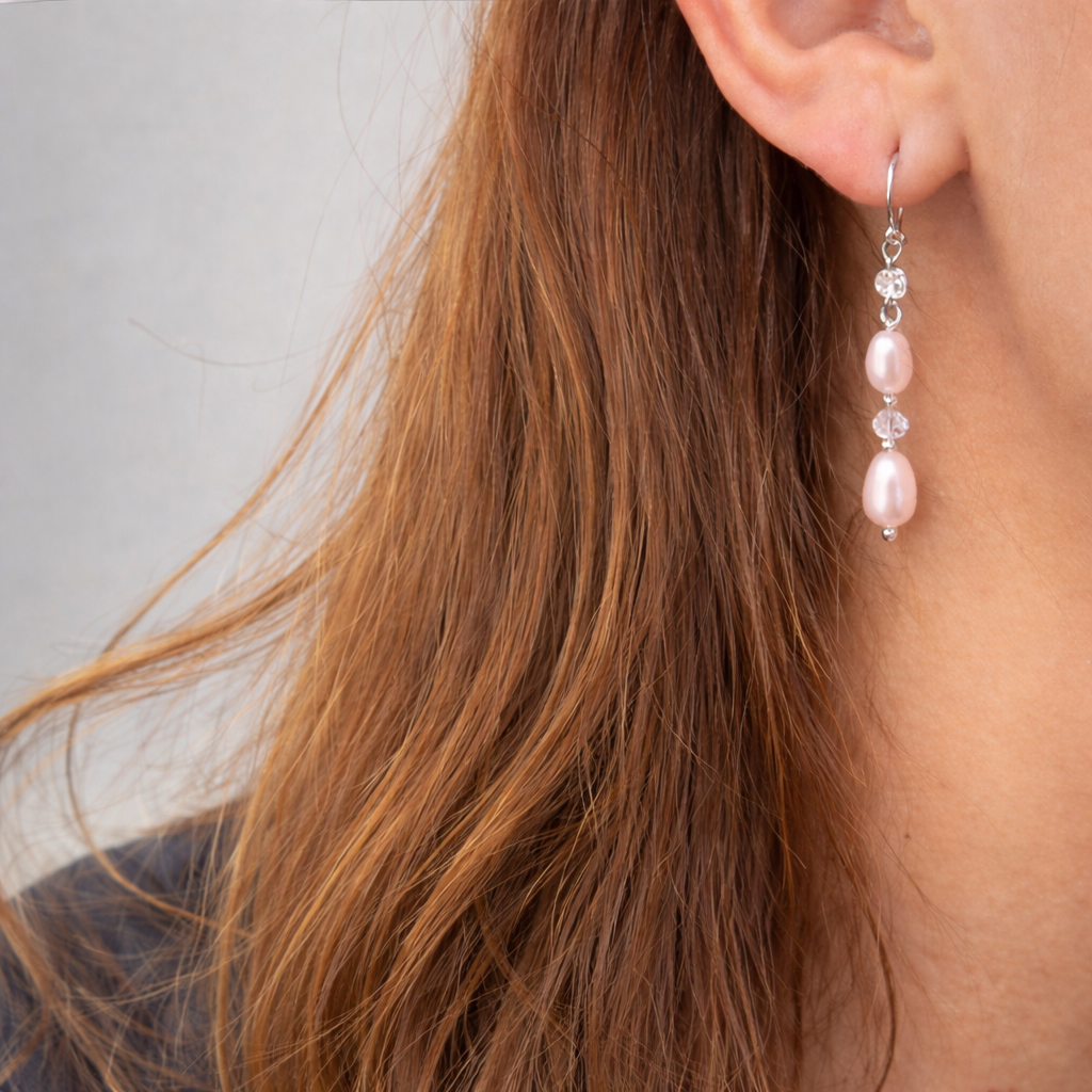 Tidal Pink Pearl Drop Earrings