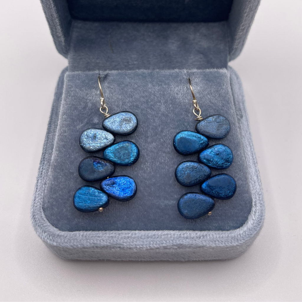 Midnight Blue Wisteria Earrings